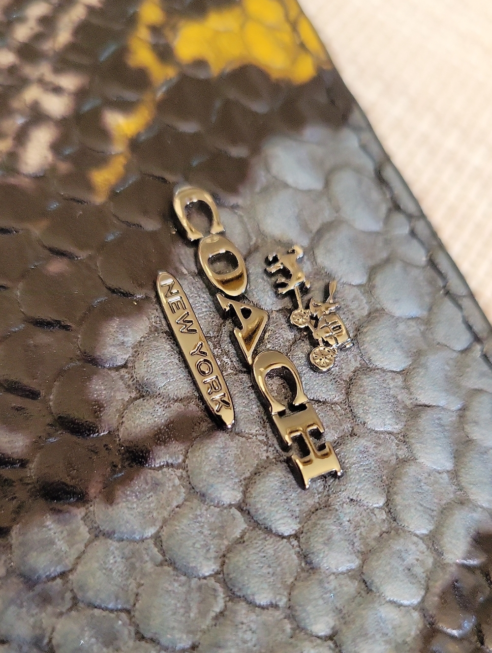 Coach Python Embossed Accordian Zip Wallet - Picture 3 of 12